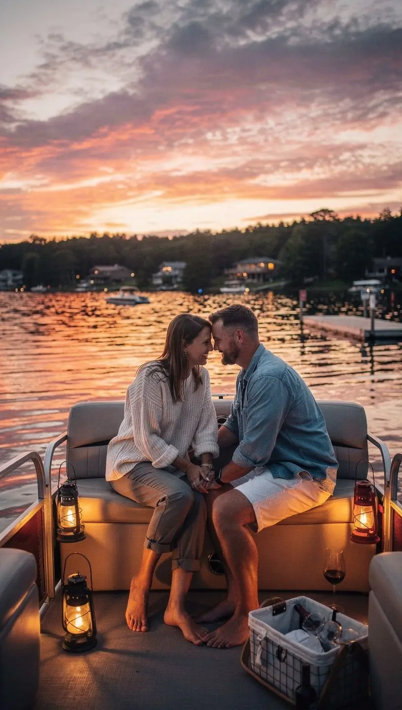 Водные виды спорта на озере: каяки и лодки на причале