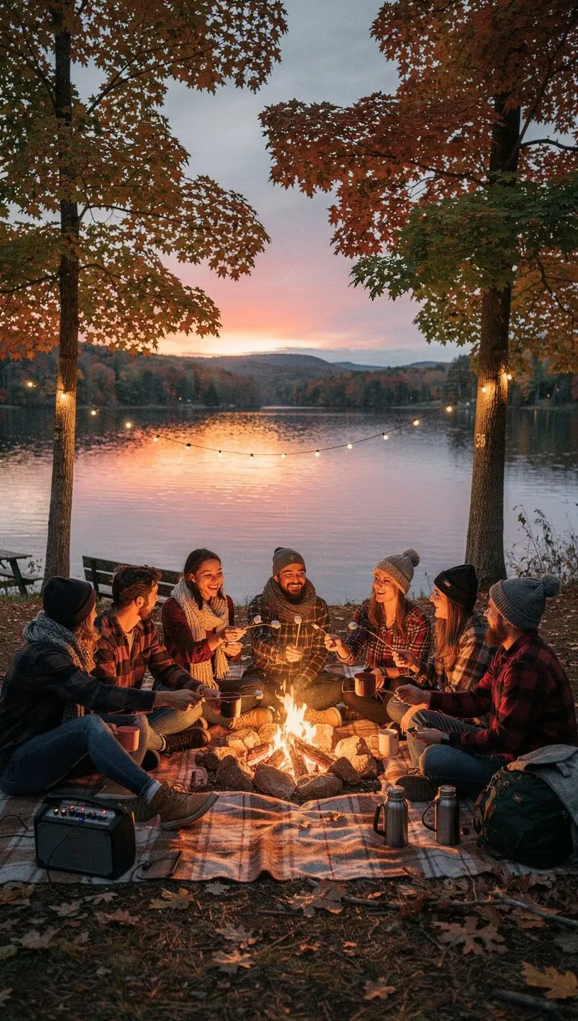 Спальня с видом на озеро и комфортной мебелью